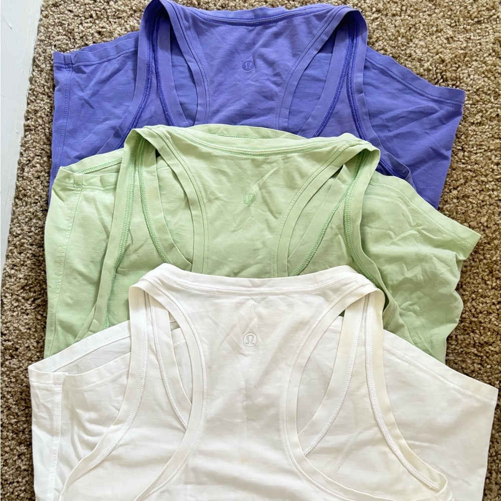 lululemon athletica Women's Tank Tops - White, Green, Purple